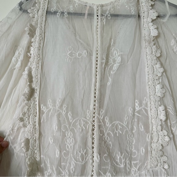 💕 Host Pick 💕 Free People White MiniBeach Dress with Floral Embroidery - Picture 5 of 8